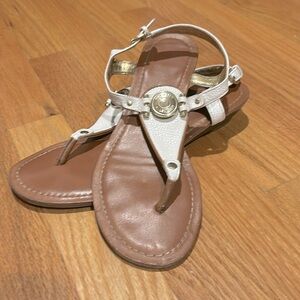 White and gold Tommy Hilfiger sandals